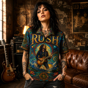 Rush Hawaiian Shirt, Signals Era Prog Button Up, Subdivisions Rock Fan Gift