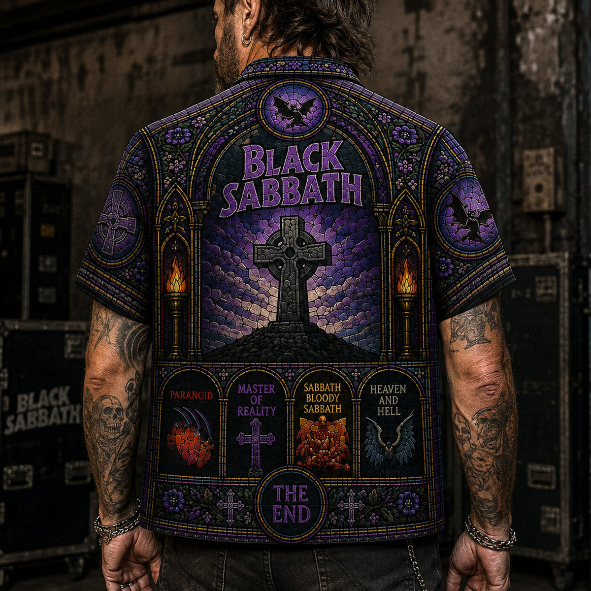 Black Sabbath Hawaiian Shirt, Paranoid Doom Metal Button Up, War Pigs Music Fan Gift