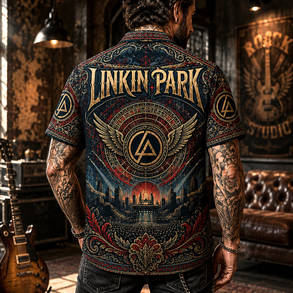Linkin Park Hawaiian Shirt, One More Light Button Up, Modern Rock Fan Gift