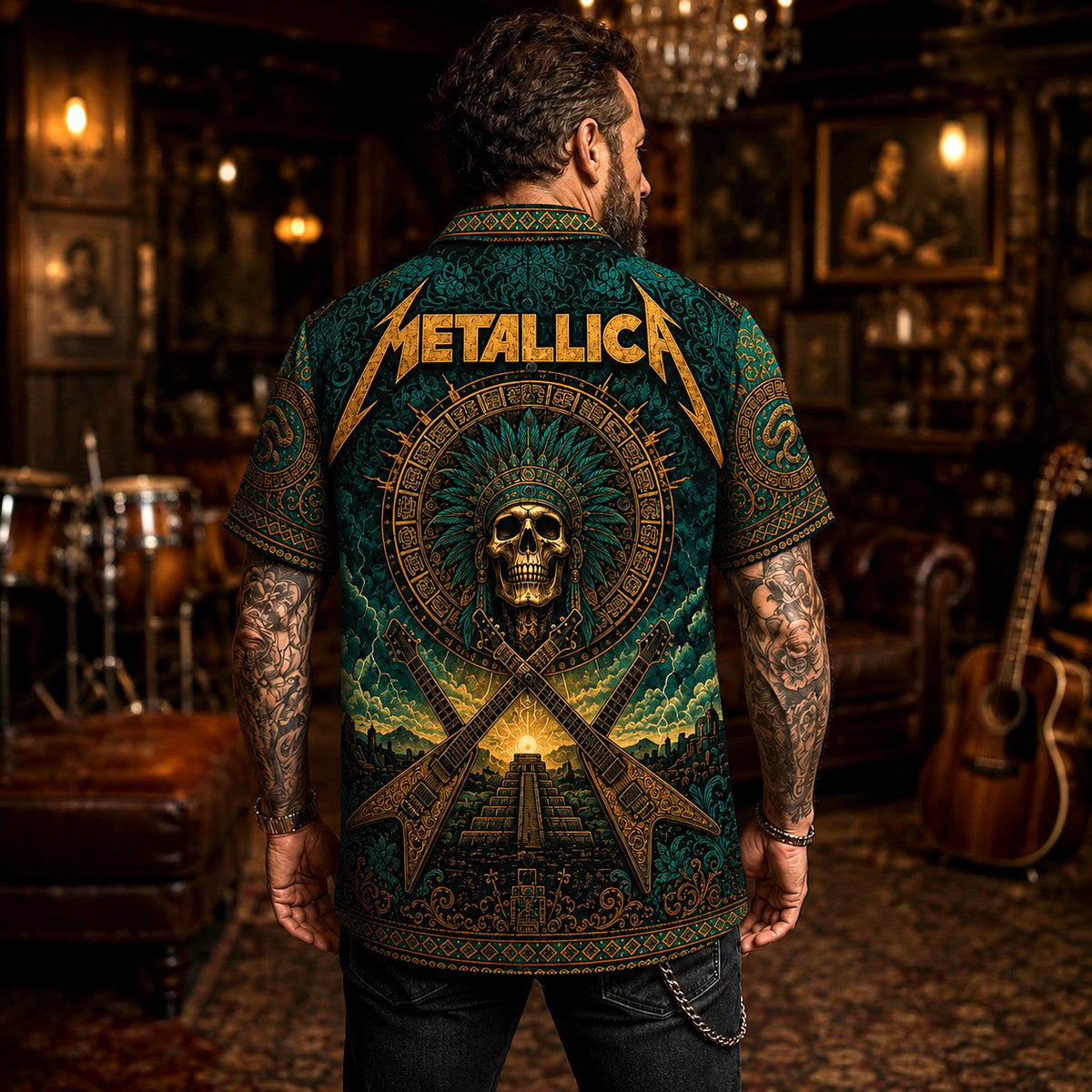 Metallica Hawaiian Shirt, Kill Em All Thrash Button Up, Seek and Destroy Fan Gift
