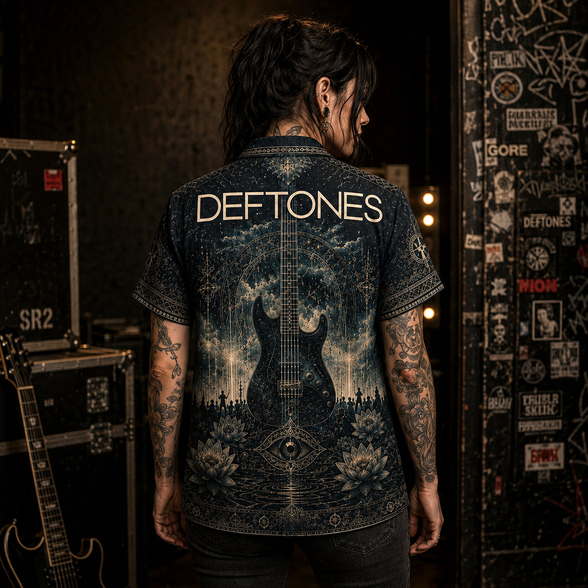 Deftones Hawaiian Shirt, Digital Bath Alt Rock Button Up, White Pony Music Fan Gift