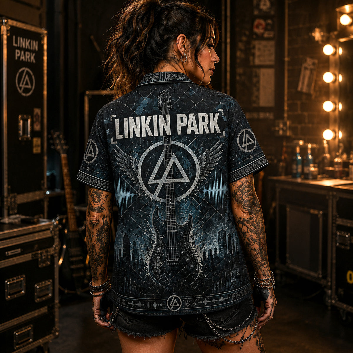 Linkin Park Hawaiian Shirt, Papercut Alternative Button Up, Hybrid Theory Collector Gift