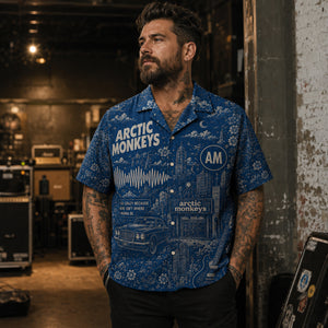 Arctic Monkeys Toile Hawaiian Shirt, AM Indie Rock Button Up, Do I Wanna Know Music Fan Gift