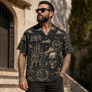 Slayer South of Heaven Hawaiian Shirt, Stage Ready Rock Button Up, Festival Music Collector Gift