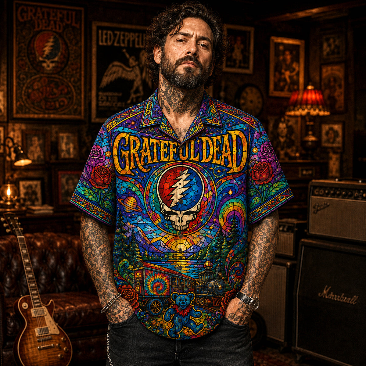 Grateful Dead Hawaiian Shirt, Terrapin Station Button Up, Deadhead Collector Gift