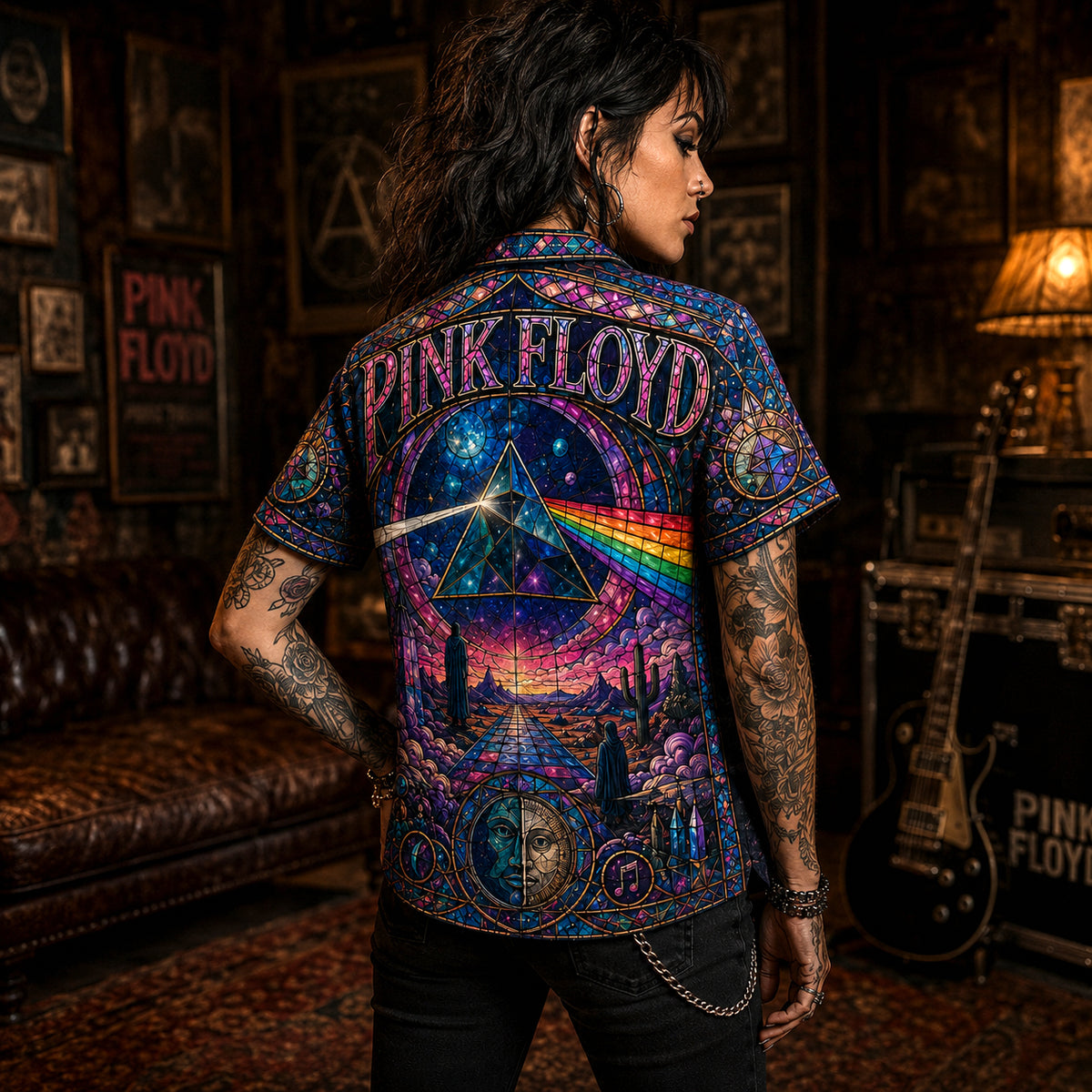 Pink Floyd Hawaiian Shirt, Piper at the Gates Button Up, Psychedelic Music Fan Gift