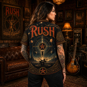 Rush Hawaiian Shirt, Starman Logo Button Up, 2112 Album Collector Gift
