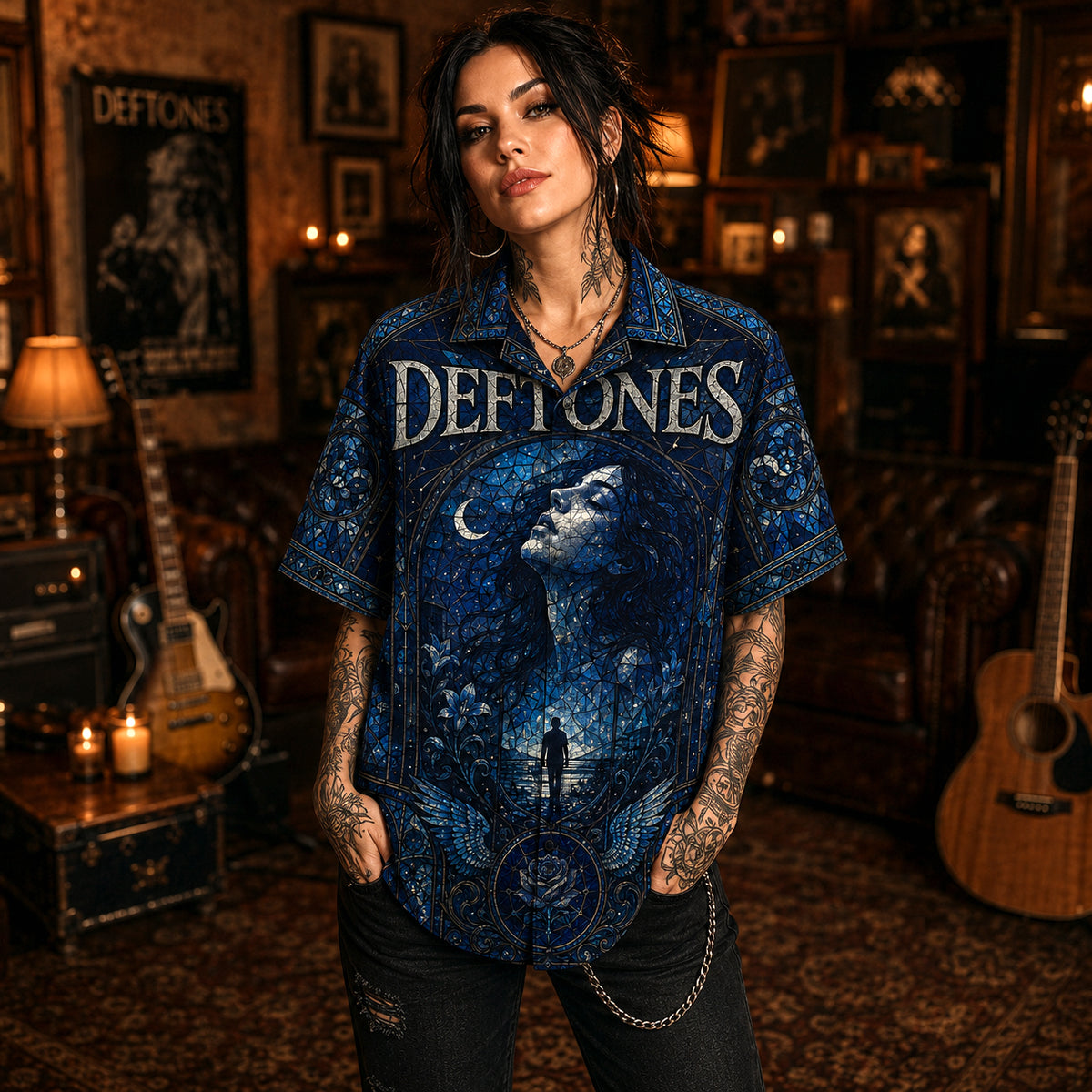 Deftones Hawaiian Shirt, Around the Fur Button Up, My Own Summer Rock Fan Gift