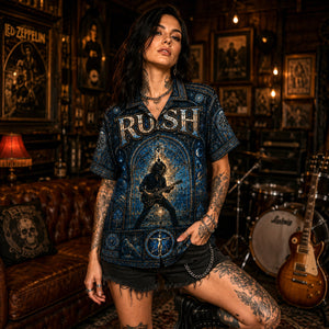 Rush Hawaiian Shirt, Permanent Waves Rock Button Up, Spirit of Radio Fan Gift
