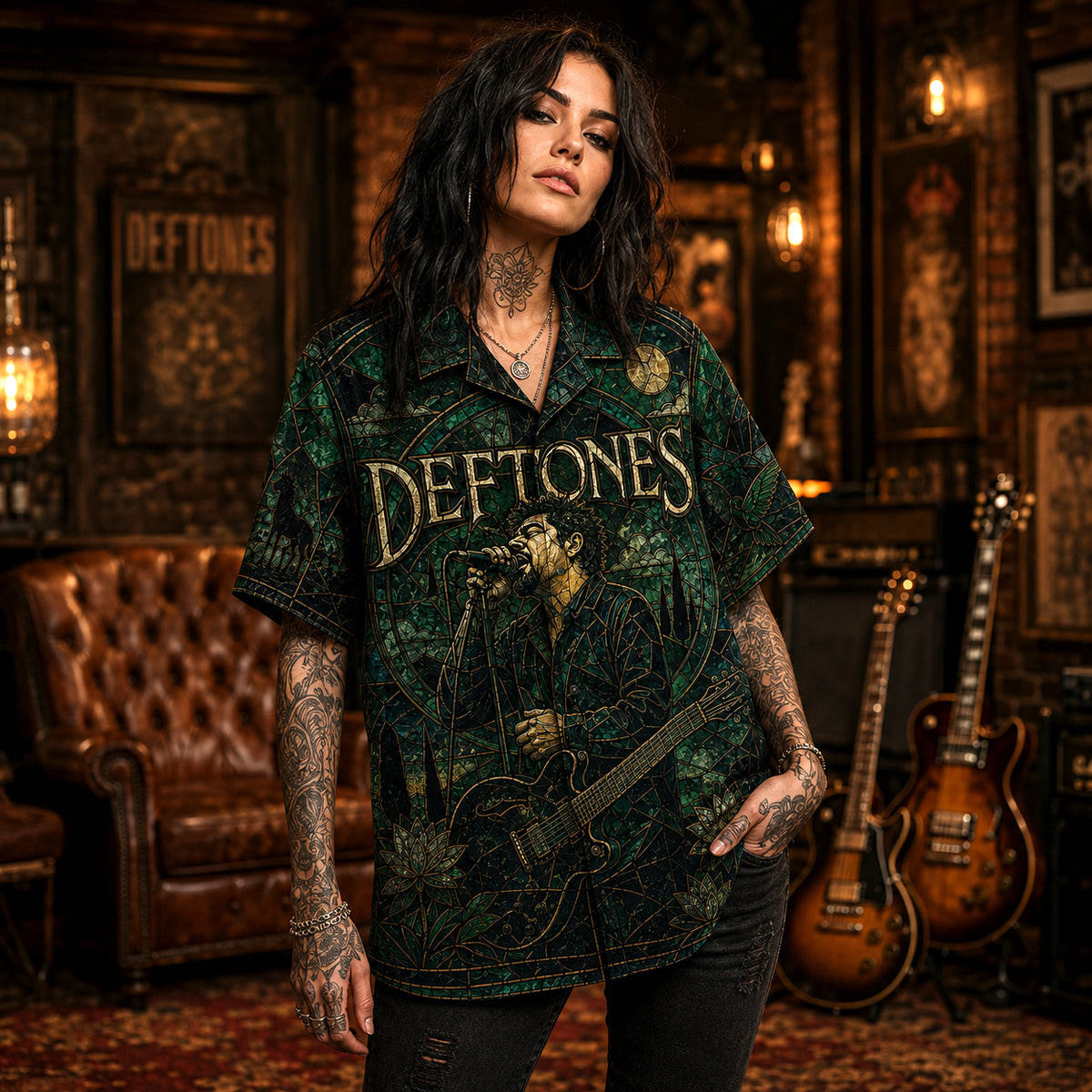Deftones Hawaiian Shirt, White Pony Alt Metal Button Up, Digital Bath Music Fan Gift
