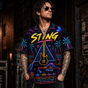 Sting Hawaiian Shirt, Fields of Gold Pop Rock Button Up, Englishman in New York Fan Gift