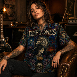 Deftones Hawaiian Shirt, Diamond Eyes Alt Metal Button Up, Beauty School Music Fan Gift
