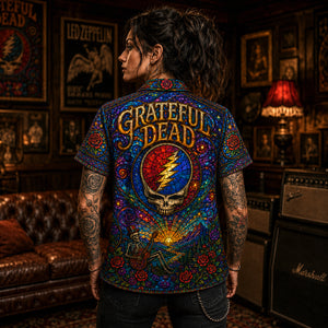 Grateful Dead Hawaiian Shirt, Terrapin Station Button Up, Deadhead Collector Gift