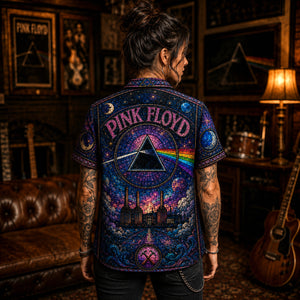 Pink Floyd Hawaiian Shirt, Meddle Era Prog Button Up, Echoes Rock Fan Gift