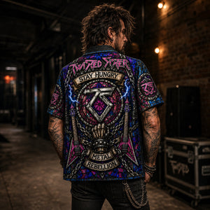 Twisted Sister Hawaiian Shirt, Stay Hungry Glam Metal Button Up, Were Not Gonna Take It Fan Gift