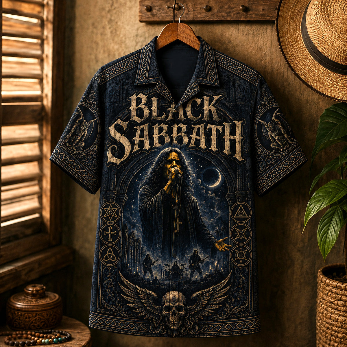 Black Sabbath Hawaiian Shirt, Master of Reality Button Up, Sweet Leaf Metal Fan Gift