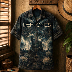 Deftones Hawaiian Shirt, Digital Bath Alt Rock Button Up, White Pony Music Fan Gift