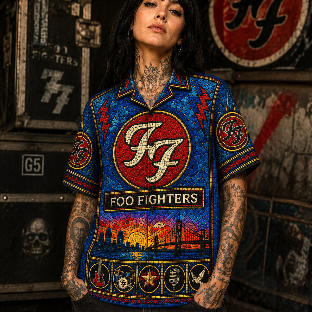 Foo Fighters Hawaiian Shirt, Everlong Alternative Rock Button Up, The Pretender Music Fan Gift