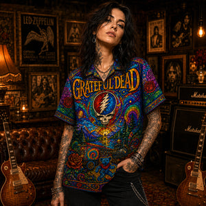 Grateful Dead Hawaiian Shirt, Terrapin Station Button Up, Deadhead Collector Gift