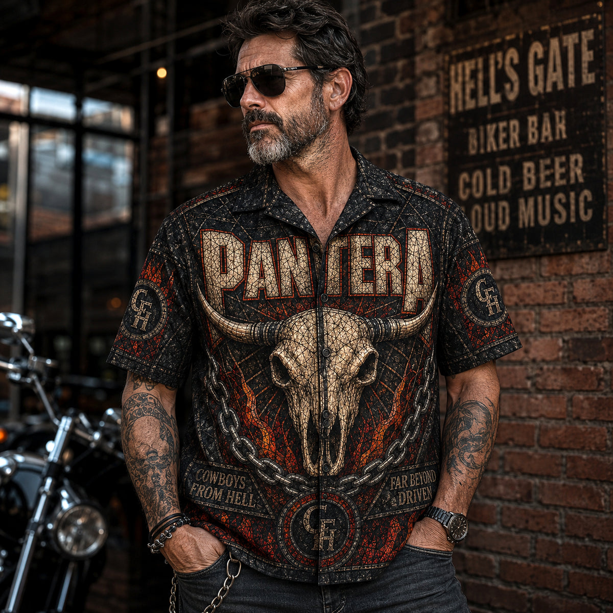 Pantera Stained Hawaiian Shirt, Stage Ready Rock Button Up, Festival Music Collector Gift