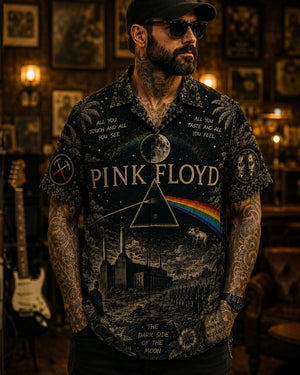 Pink Floyd The Dark Side of the Moon Hawaiian Shirt, Iconic Music Artwork Button Up, Rock Culture Fan Gift