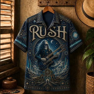 Rush Hawaiian Shirt, Grace Under Pressure Button Up, Distant Early Warning Fan Gift