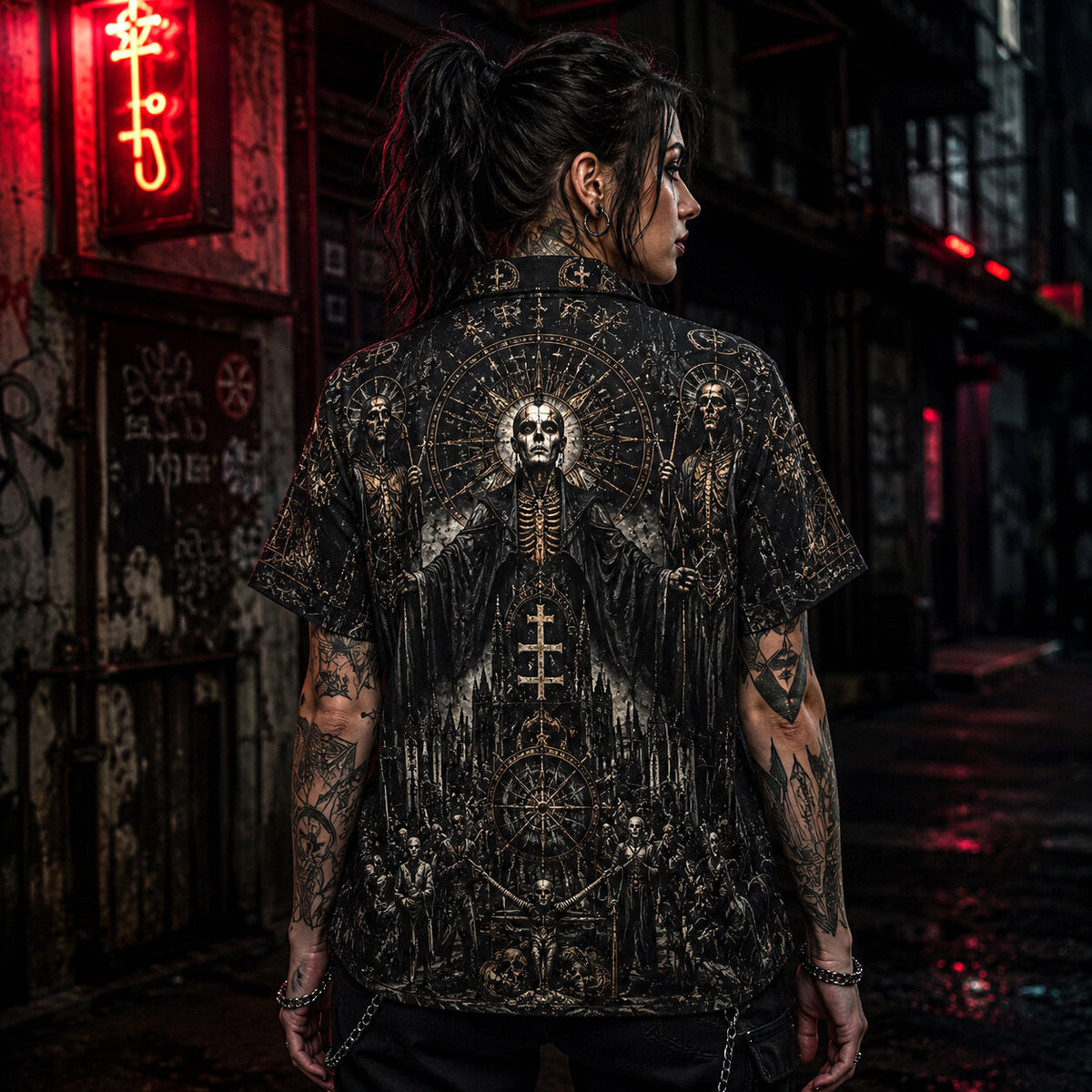 Behemoth Blackened Death Hawaiian Shirt, Blackened Death Metal Button Up, Extreme Metal Music Fan Gift