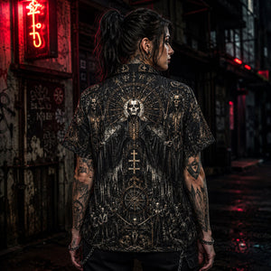 Behemoth Blackened Death Hawaiian Shirt, Blackened Death Metal Button Up, Extreme Metal Music Fan Gift