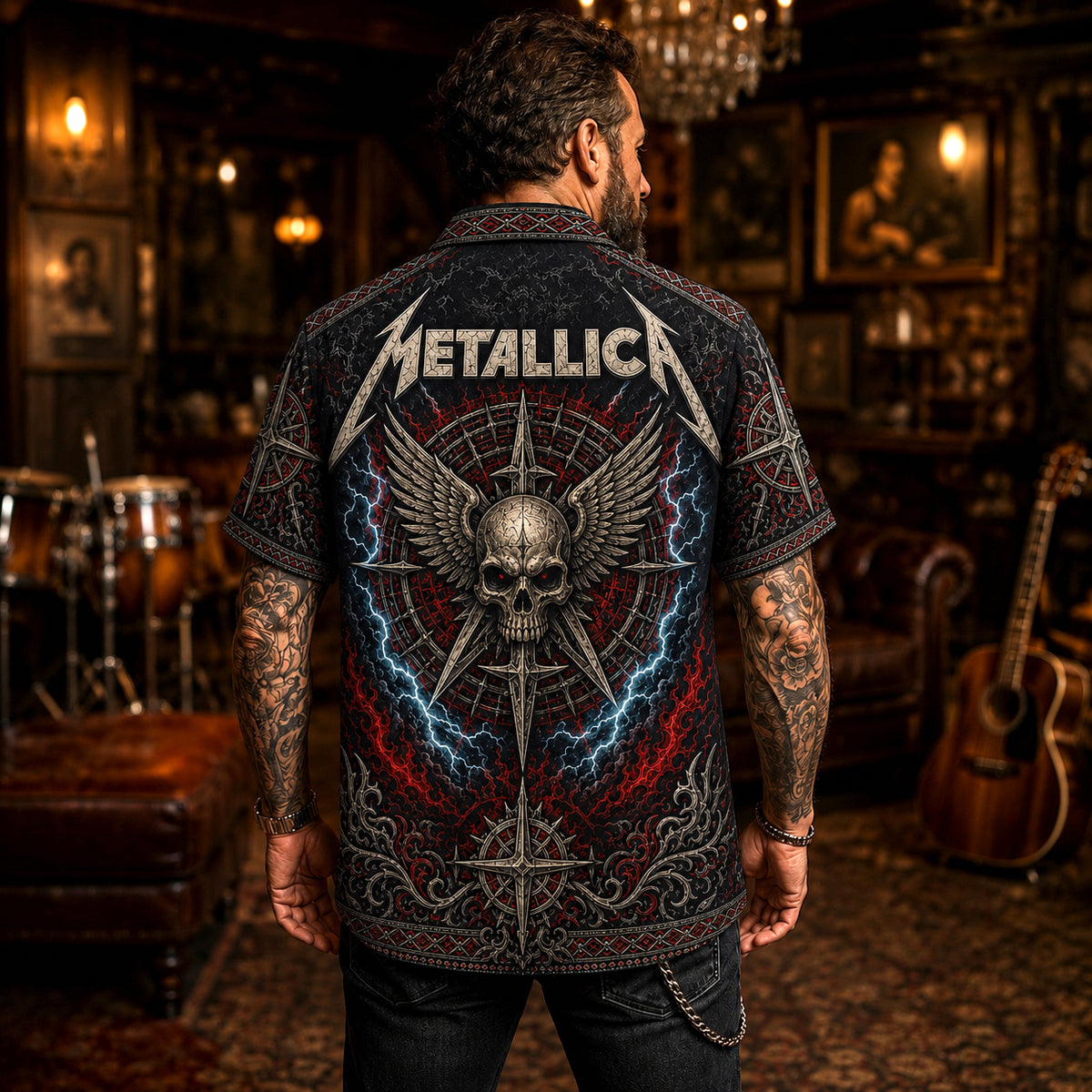 Metallica Hawaiian Shirt, One Thrash Metal Button Up, Justice Era Music Fan Gift