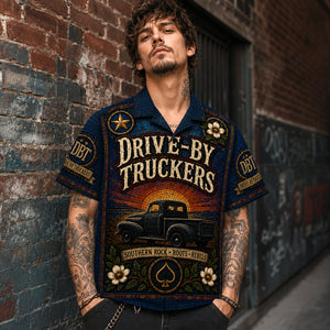 Drive-By Truckers Hawaiian Shirt, Southern Rock Storytelling Button Up, Alt Country Music Fan Gift