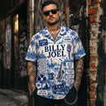 Billy Joel Toile De Jouy Hawaiian Shirt, Piano Man Pop Rock Button Up, New York Music Fan Gift