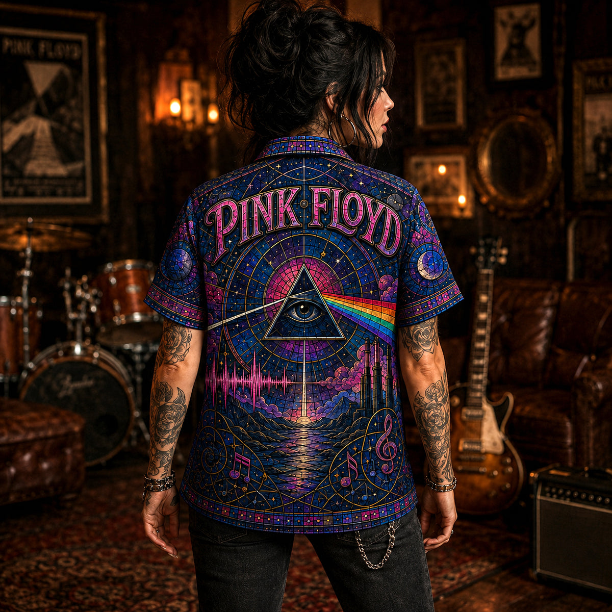 Pink Floyd Hawaiian Shirt, Division Bell Button Up, Classic Album Fan Gift