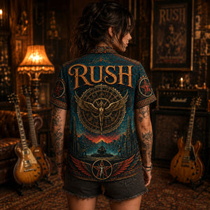 Rush Hawaiian Shirt, 2112 Progressive Rock Button Up, Starman Music Fan Gift