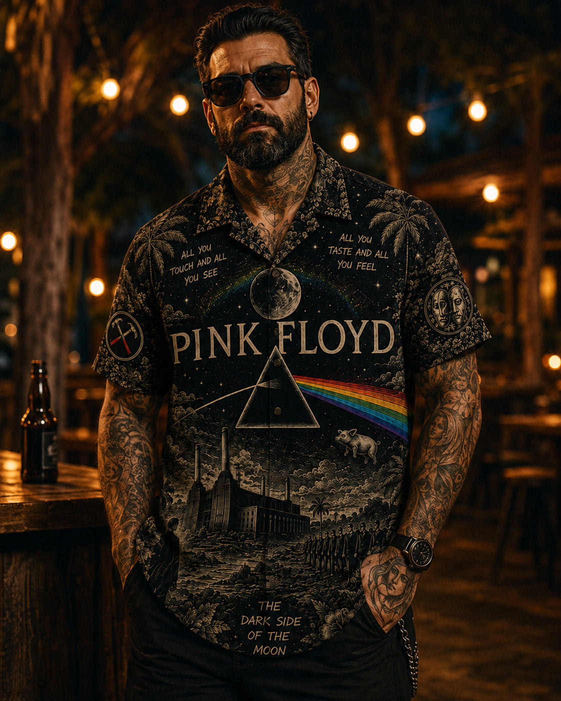 Pink Floyd The Dark Side of the Moon Hawaiian Shirt, Iconic Music Artwork Button Up, Rock Culture Fan Gift