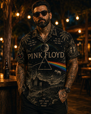 Pink Floyd The Dark Side of the Moon Hawaiian Shirt, Iconic Music Artwork Button Up, Rock Culture Fan Gift