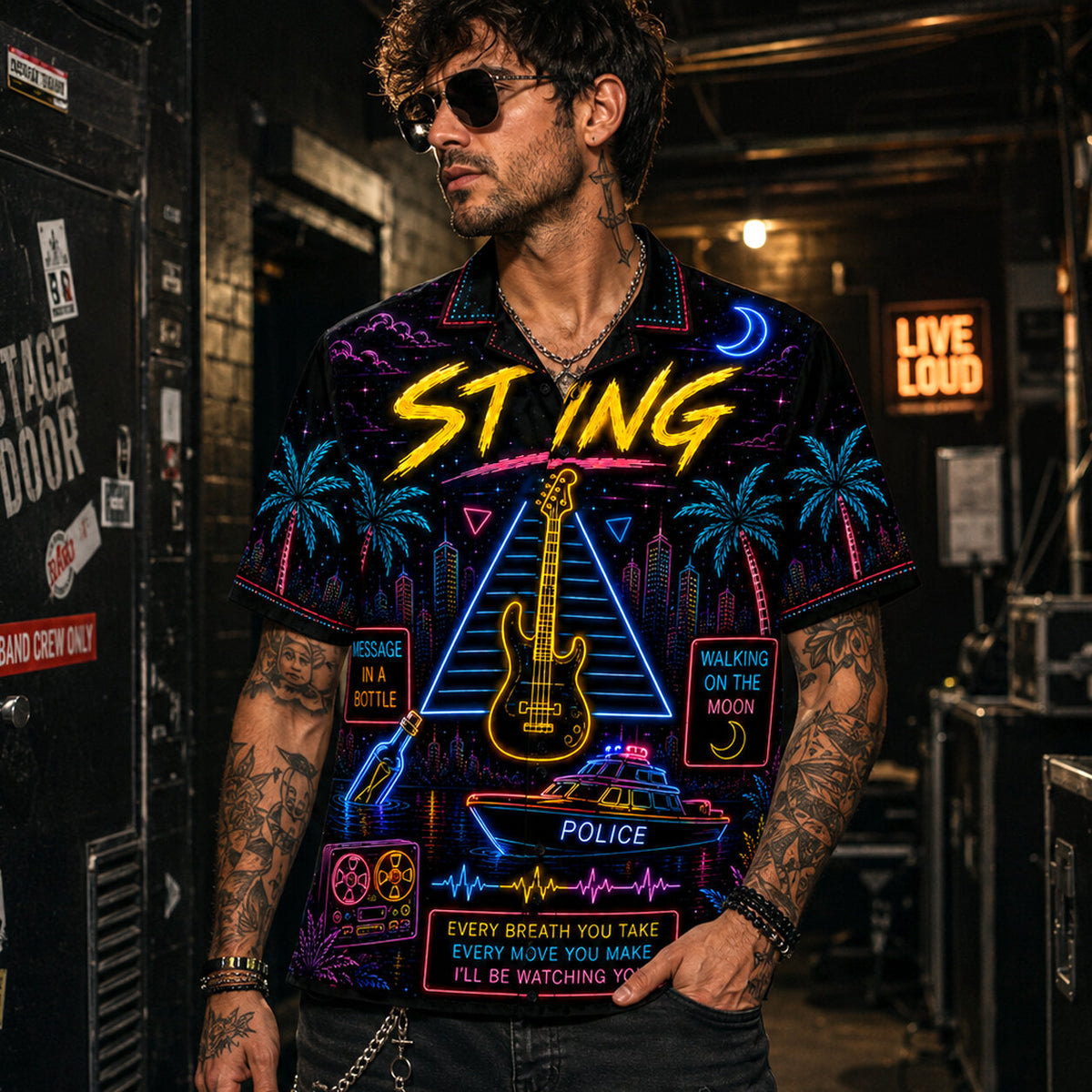 Sting Hawaiian Shirt, Fields of Gold Pop Rock Button Up, Englishman in New York Fan Gift