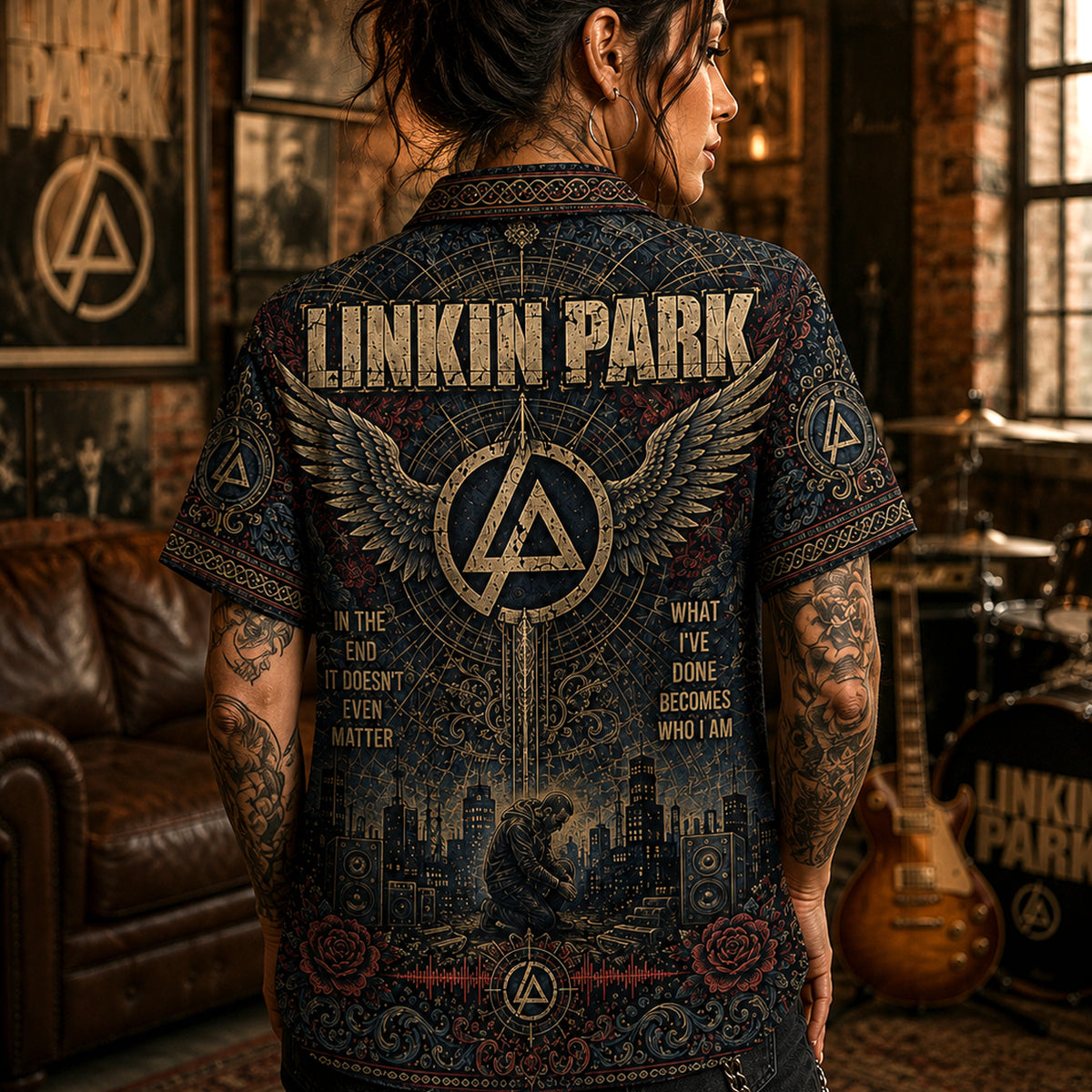 Linkin Park Hawaiian Shirt, Living Things Button Up, Burn It Down Music Fan Gift
