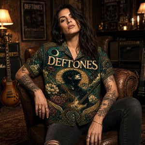 Deftones Hawaiian Shirt, Saturday Night Wrist Button Up, Cherry Waves Music Fan Gift