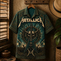 Metallica Hawaiian Shirt, Creeping Death Metal Button Up, Ride the Lightning Fan Gift