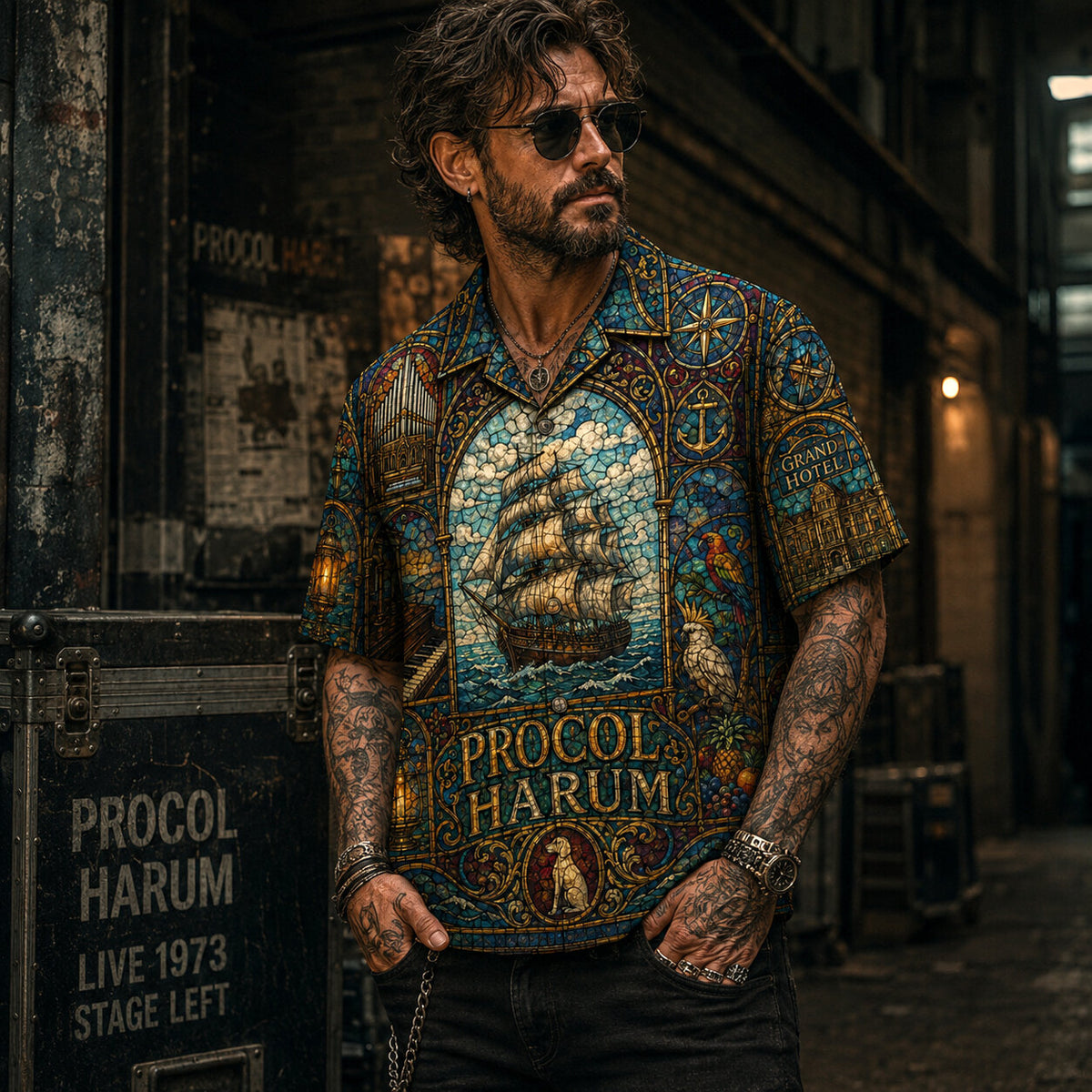 Procol Harum Hawaiian Shirt, Whiter Shade of Pale Button Up, Classic Art Rock Fan Gift