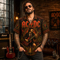 AC/DC Hawaiian Shirt, Dirty Deeds Rock Button Up, Bon Scott Era Fan Gift