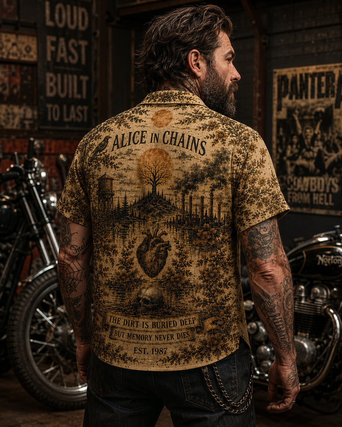 Alice in Chains The Dirt Is Buried Deep Hawaiian Shirt, Dirt Grunge Metal Button Up, Man in the Box Music Fan Gift