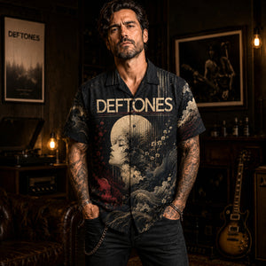 Deftones Hawaiian Shirt, Minerva Atmospheric Rock Button Up, Deftones Music Collector Gift