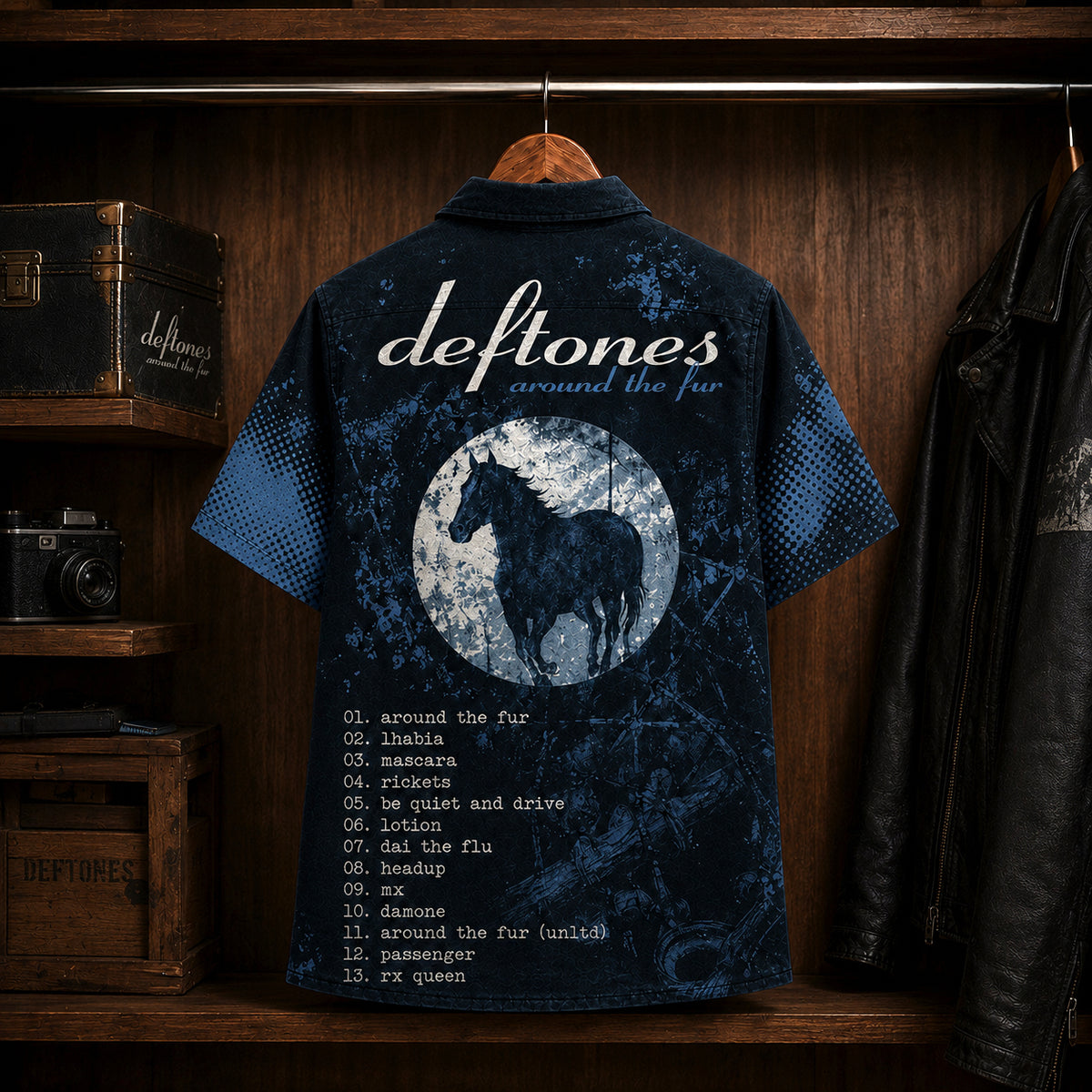 Deftones Around the Fur Hawaiian Shirt, 1997 Alternative Metal Button Up, Chino Moreno My Own Summer Era