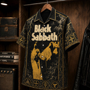 Black Sabbath Vol. 4 1972 Hawaiian Shirt, Heavy Metal Button Up, Ozzy Osbourne Snowblind Era