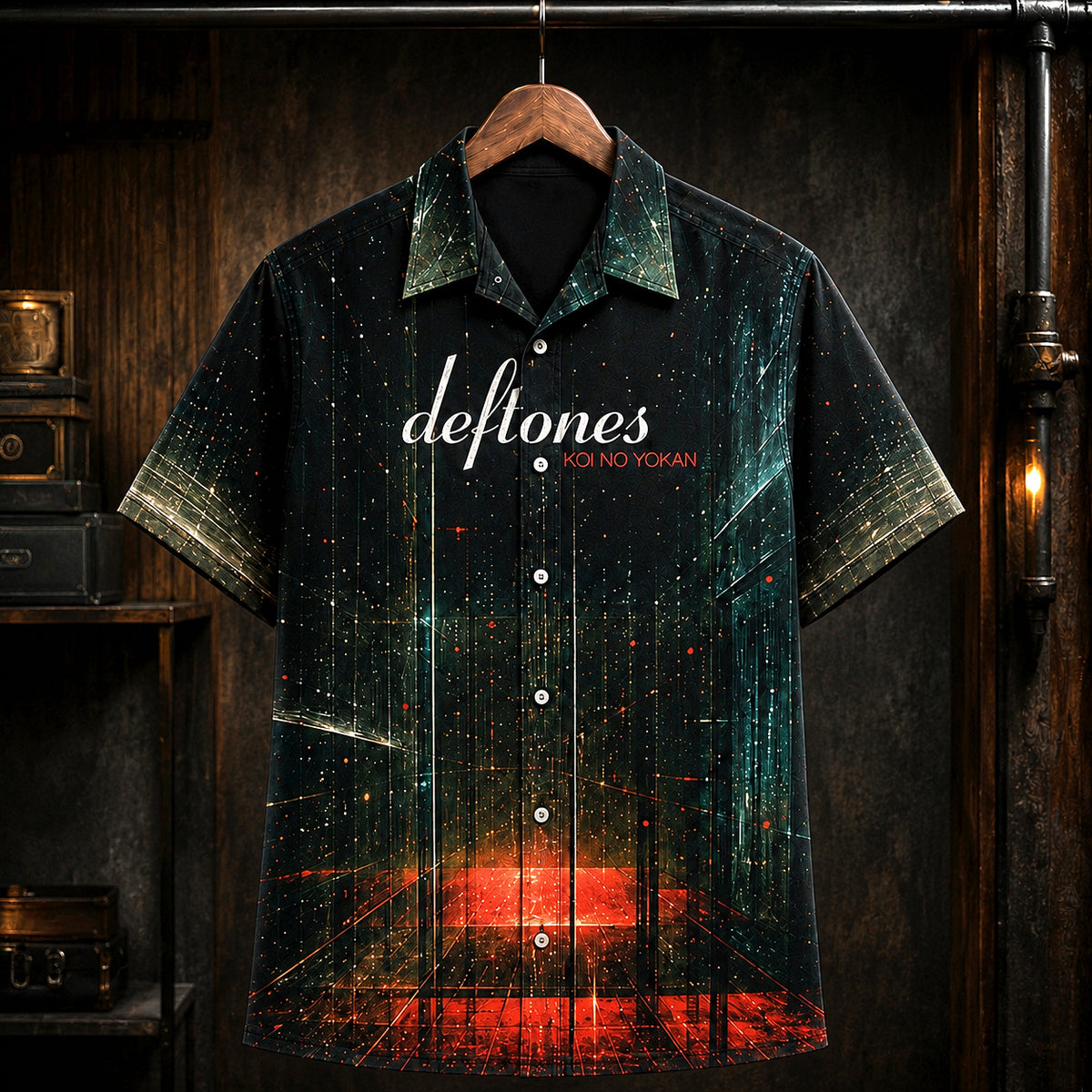 Deftones Koi No Yokan Hawaiian Shirt, 2012 Alternative Metal Button Up, Chino Moreno Swerve City Era