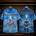 Iron Maiden Seventh Son of a Seventh Son Hawaiian Shirt, 1988 Heavy Metal Button Up, Seventh Tour of a Seventh Tour Era