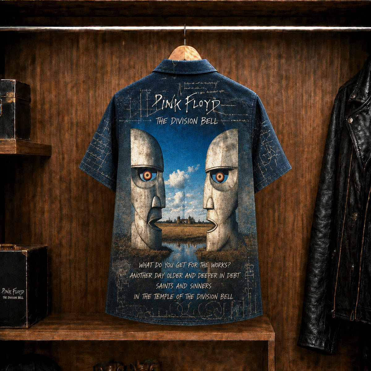 Pink Floyd The Division Bell Hawaiian Shirt, 1994 Album Inspired Button Up, David Gilmour 1994 Tour Era