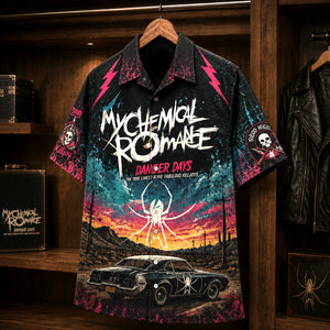 My Chemical Romance Danger Days Hawaiian Shirt, 2010 Alternative Rock Button Up, Gerard Way Na Na Na Era