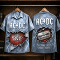 AC/DC The Razors Edge 1990 Hawaiian Shirt, Hard Rock Button Up, Brian Johnson Thunderstruck Era